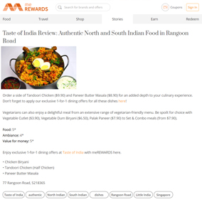 Taste of India Review: Authentic North and South Indian Food in Rangoon Road
